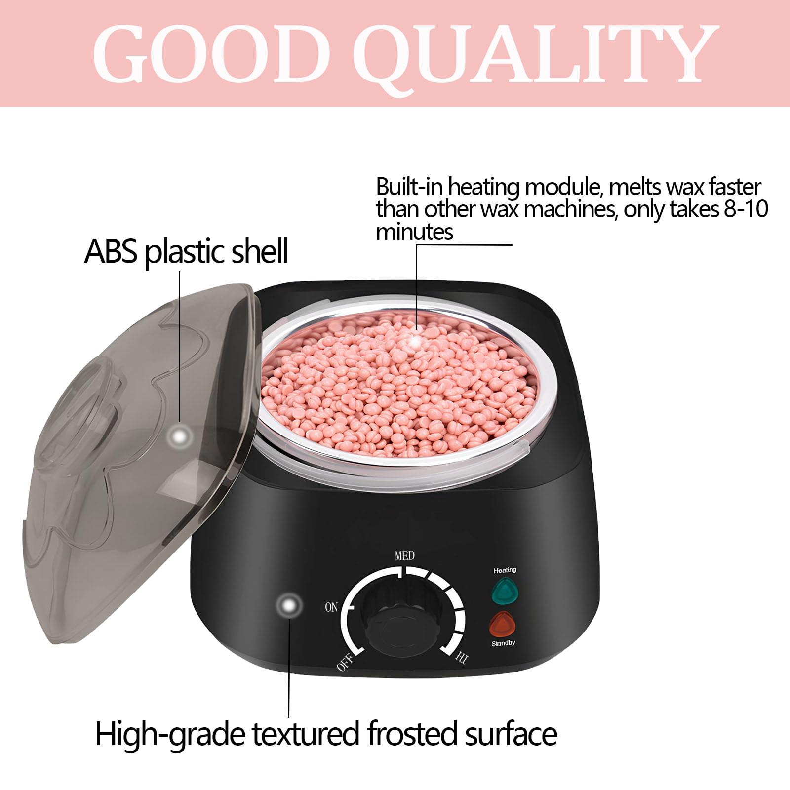 Chauffe Cire Epilation, Kit Chauffe Cire Professionnelle, Kit Epilation Cire Avec Perles D'éPilation De 400g, 5 Gobelets En Papier, 20 Spatules En Bois, Pour Corps Entier, Sourcils, Aisselles, Visage
