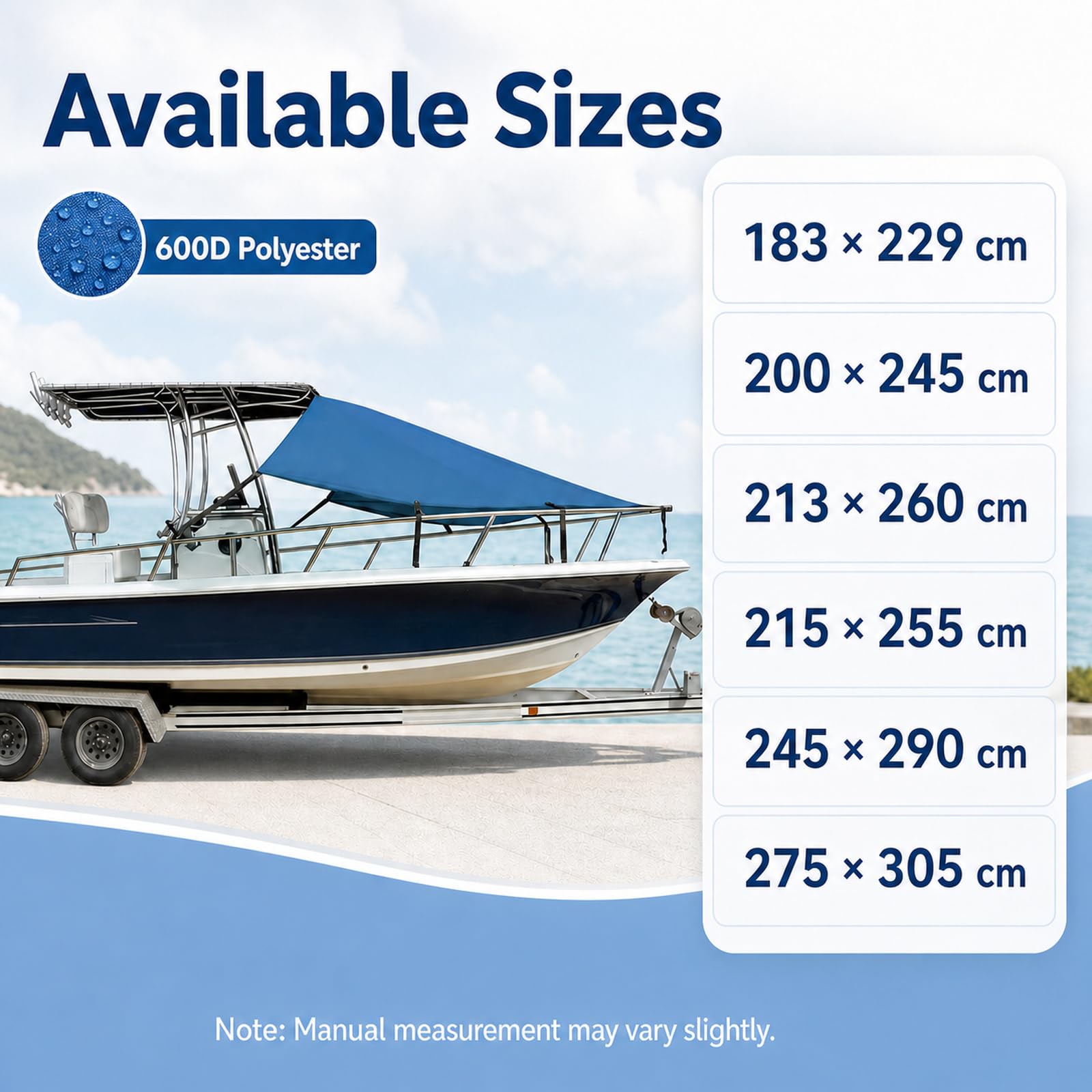 Tendalino per Barca,Copertura di Ricambio per Bimini Top,Estensione Tendalino Barca,Tendalino Prora T-Top per Copertura di Gommone,Impermeabile,per Yachts,Motoscafi E Barche da Pesca