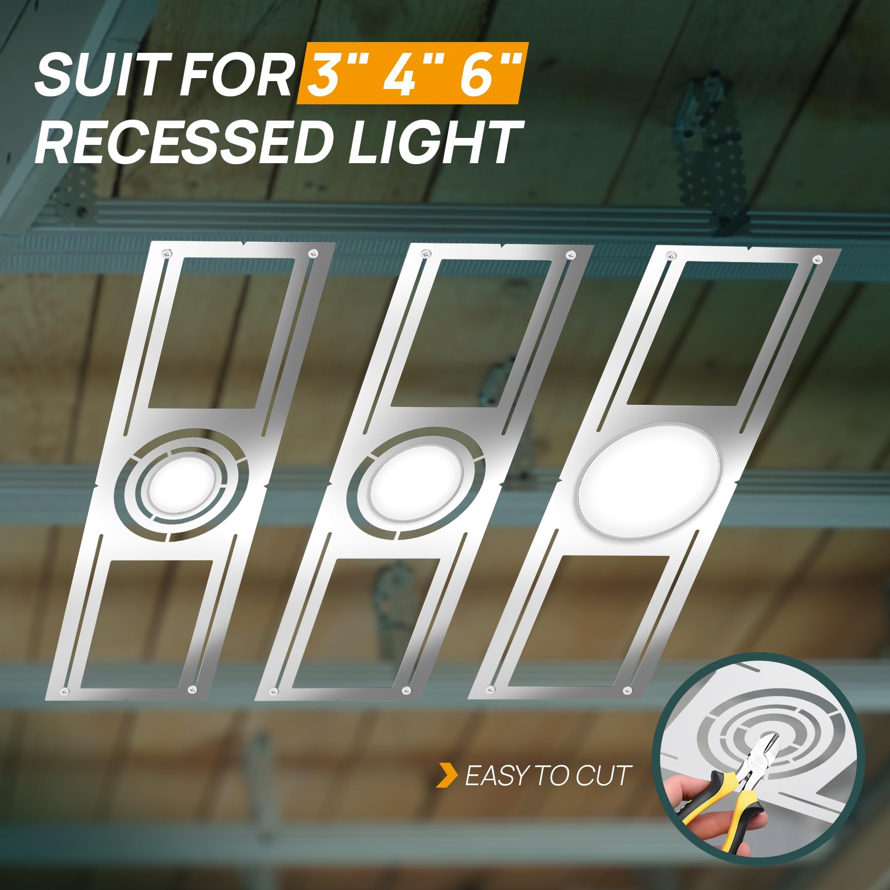 Recessed Light Housings - 48 Pack Sidasu Plates -4 Recessed Light Housings - 48 Pack Sidasu Plates -4