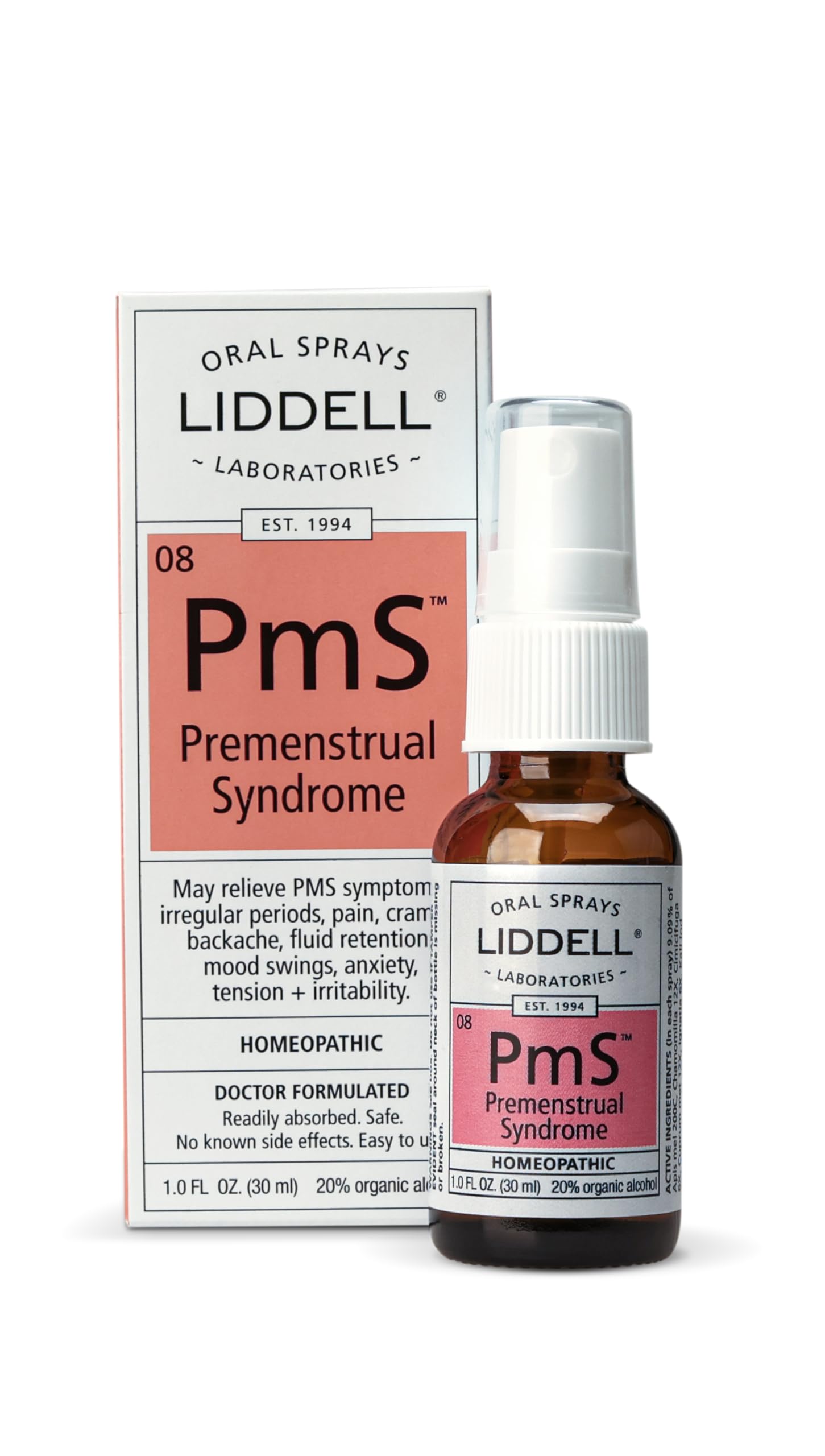 Liddell PMS - Natural Homeopathic Oral Spray - May Help with Issues associated with Period Muscle Discomfort, Mood Swings, and Back Discomfort - 1.0 fl. Oz