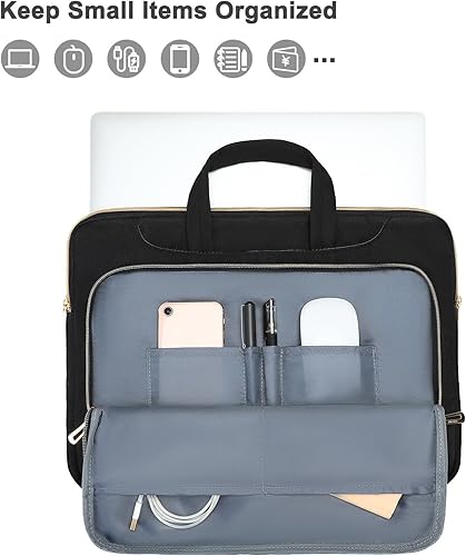 Miniatura 4 de MOSISO 360 - Bolsa de hombro protectora para laptop, bolsa de computadora de 15-15.6 pulgadas compatible con MacBook Pro 16, HP, Dell, Asus