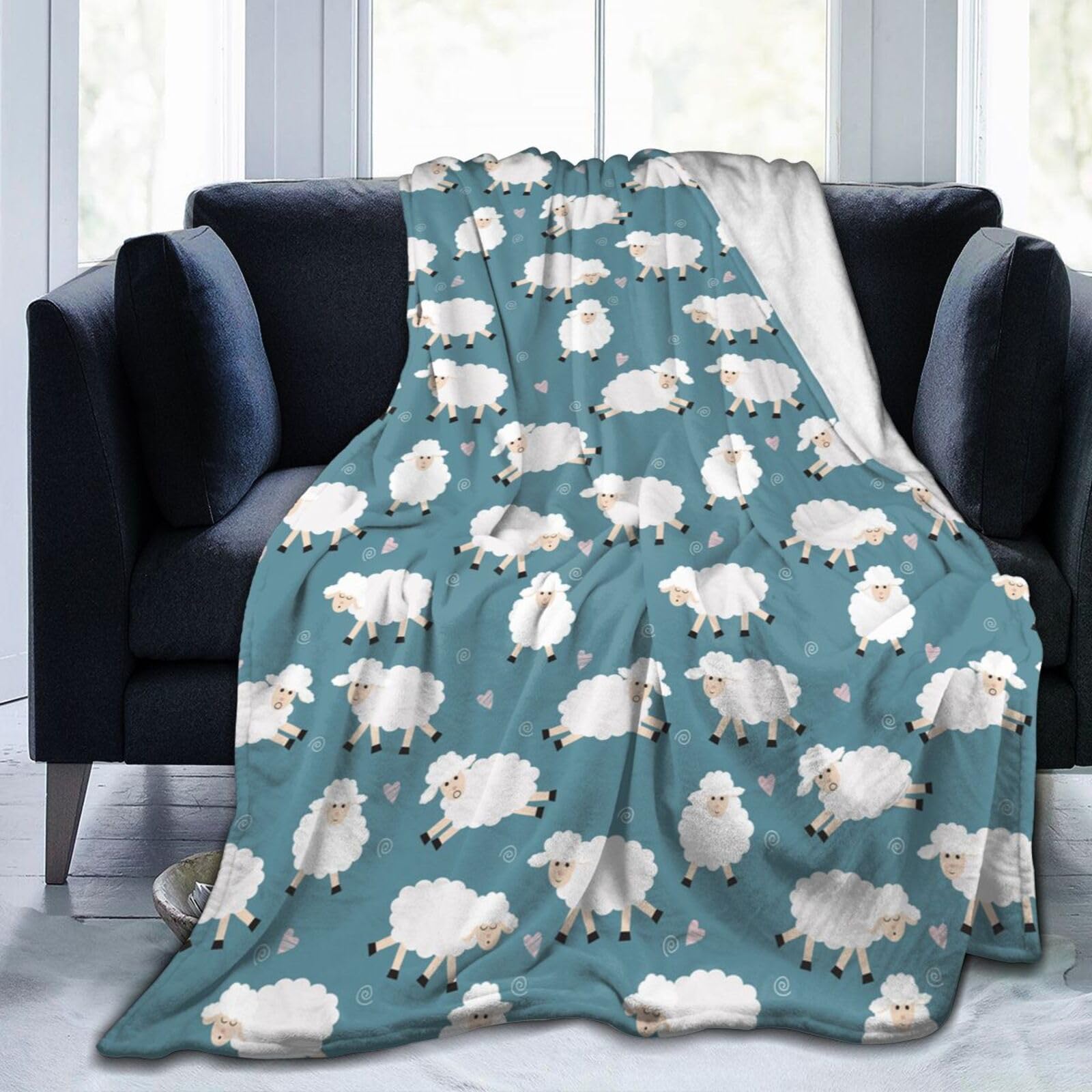 Coperta In Pile A Forma Di Pecora – 203x152 Cm – Leggera, Morbida, Antipelucchi – Per Divano, Letto, Campeggio, Viaggi - 3