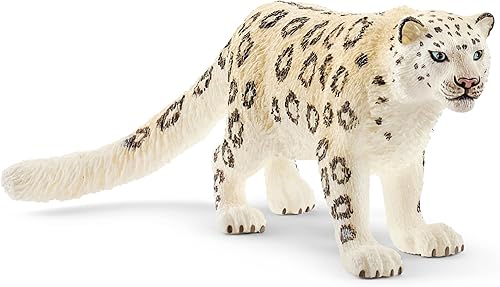 Schleich Wild Life - Figura realista de leopardo de nieve merodeando, intrincadamente pintada y altamente detallada, duradera para la educación y el