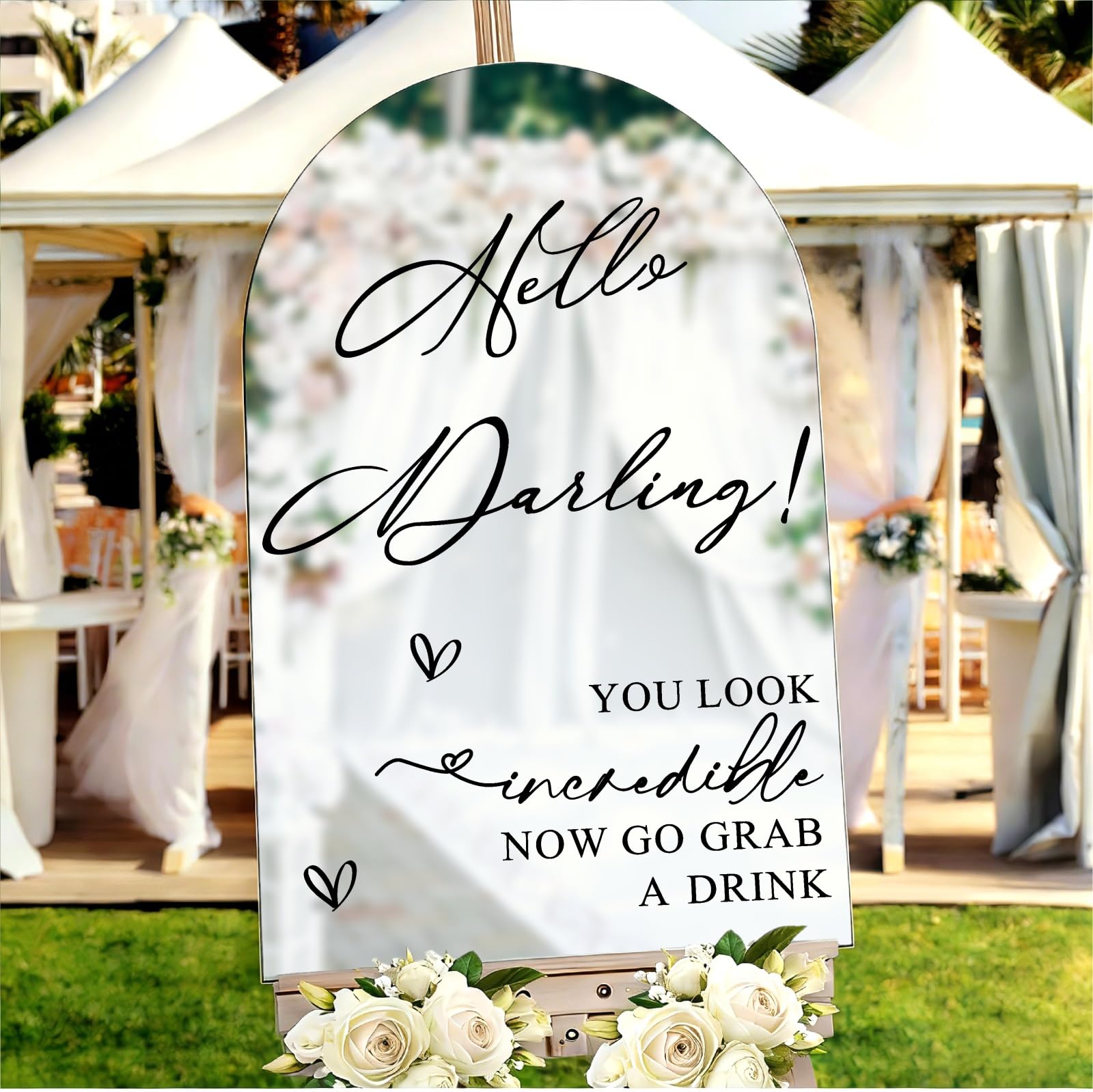 鏡/ミラーセット（Wedding Stickerつき） Amazon.com: Selfie Mirror Decals for Wedding Party Entry Wedding