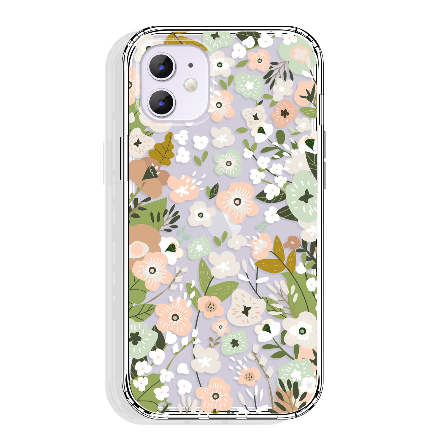 GYZYA for iPhone 11 Case Clear 6.1 Inch with Pattern Design, Protective Slim TPU Cover + Shockproof Bumper for Women and Girls (Fresh Flowers)