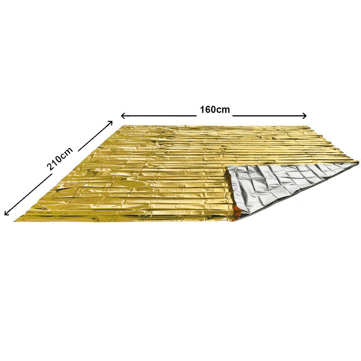 Set 10 coperte di salvataggio, 210x 160 cm, confezionate singolarmente, per salvataggio protegge da freddo, pioggia, calore e vento
