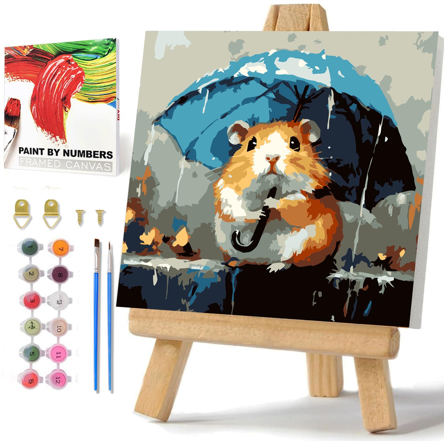 Kids Paint by Numbers Kit - Frame & Easel Included -1