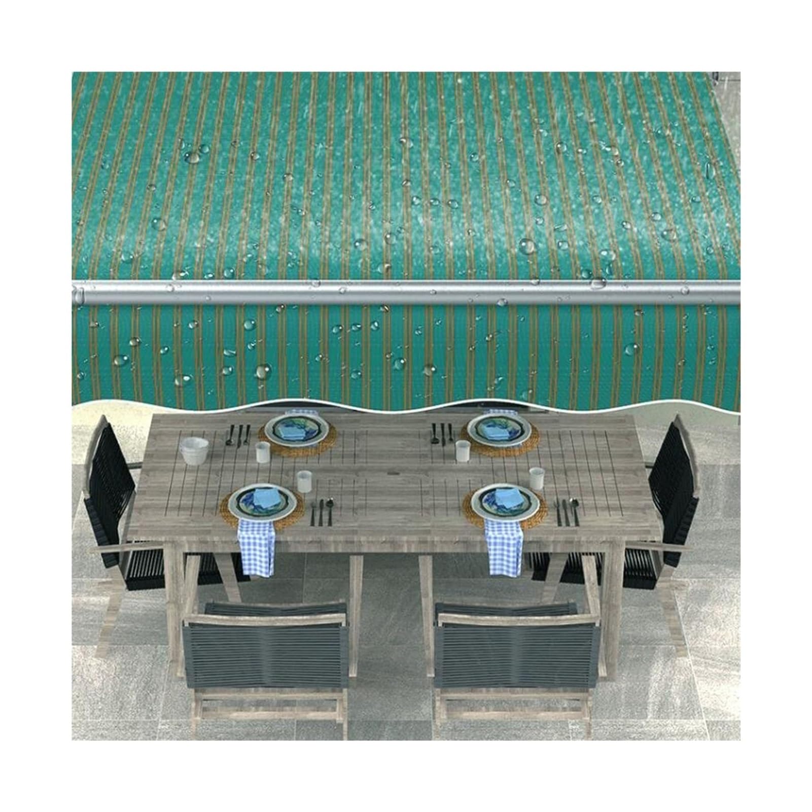 Toldo retráctil de repuesto verde 3x1.5m para solucionar lonas rotas en patios