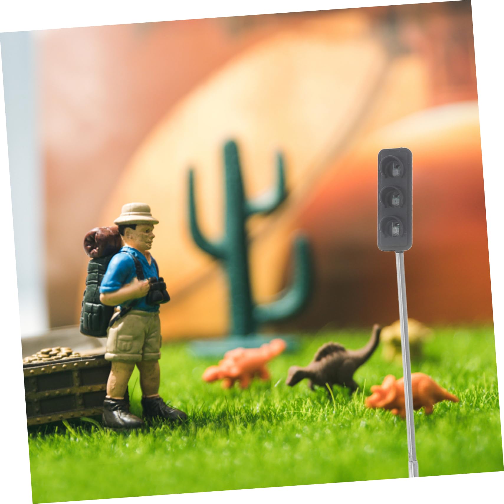 BRIGHTFUFU Mini Railroad Traffic Light Model Led Train Signal Light Toy for Model Railroad Scene Decor