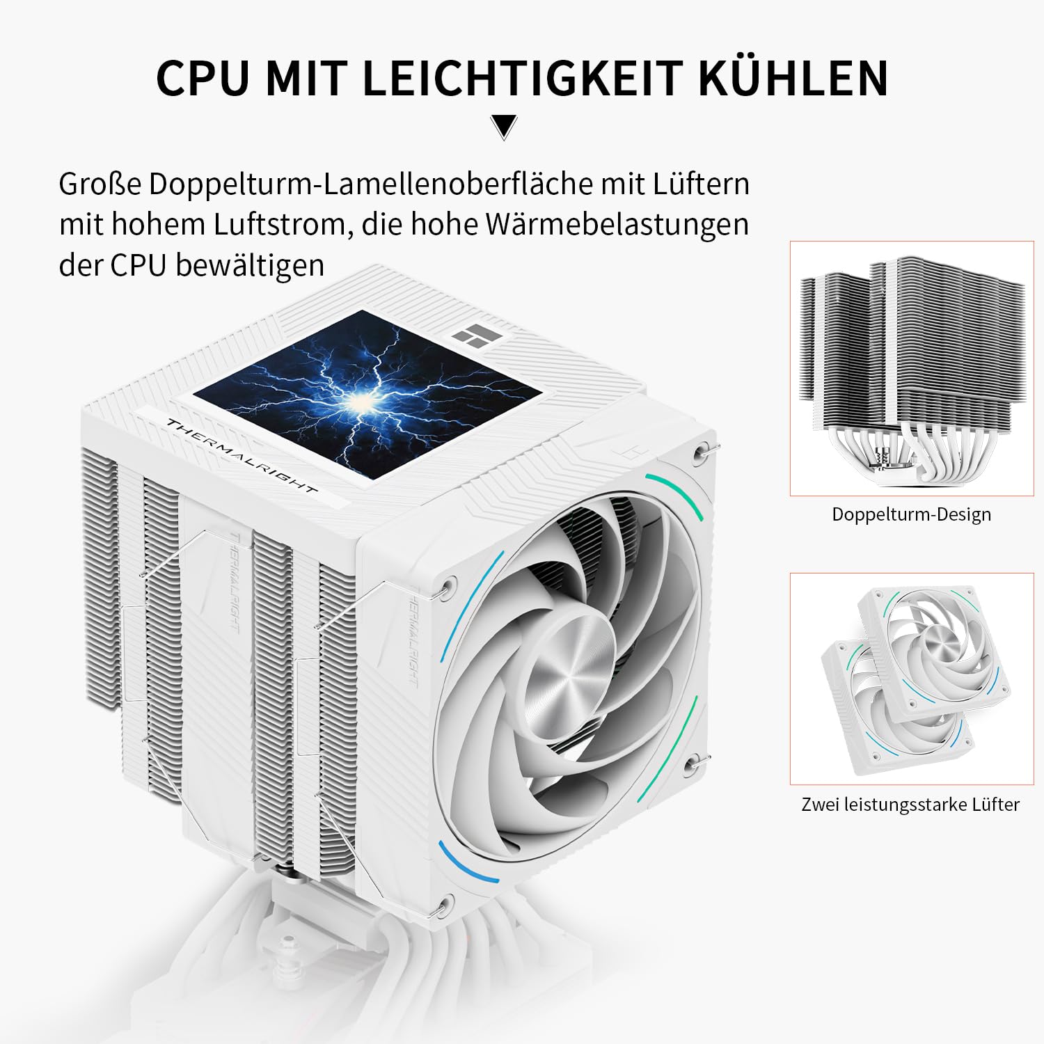 TR Phantom Spirit 120 Vision Snow klimatyzator CPU, radiator biurkowy z podwójnym wentylatorem PWM, chłodzenie ekranu PC o przekątnej 3,95 cala, rozdzielczość 480 x 480, do LGA1851/1700 AM5