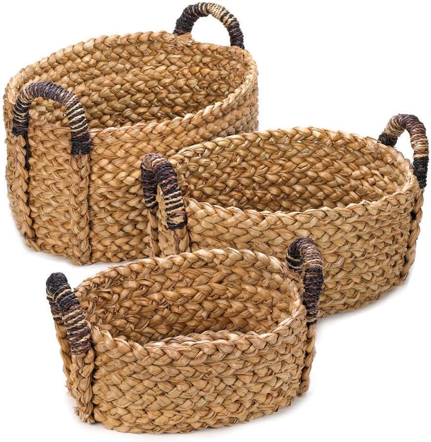 New Set of 3 Rustic Woven Nesting Baskets