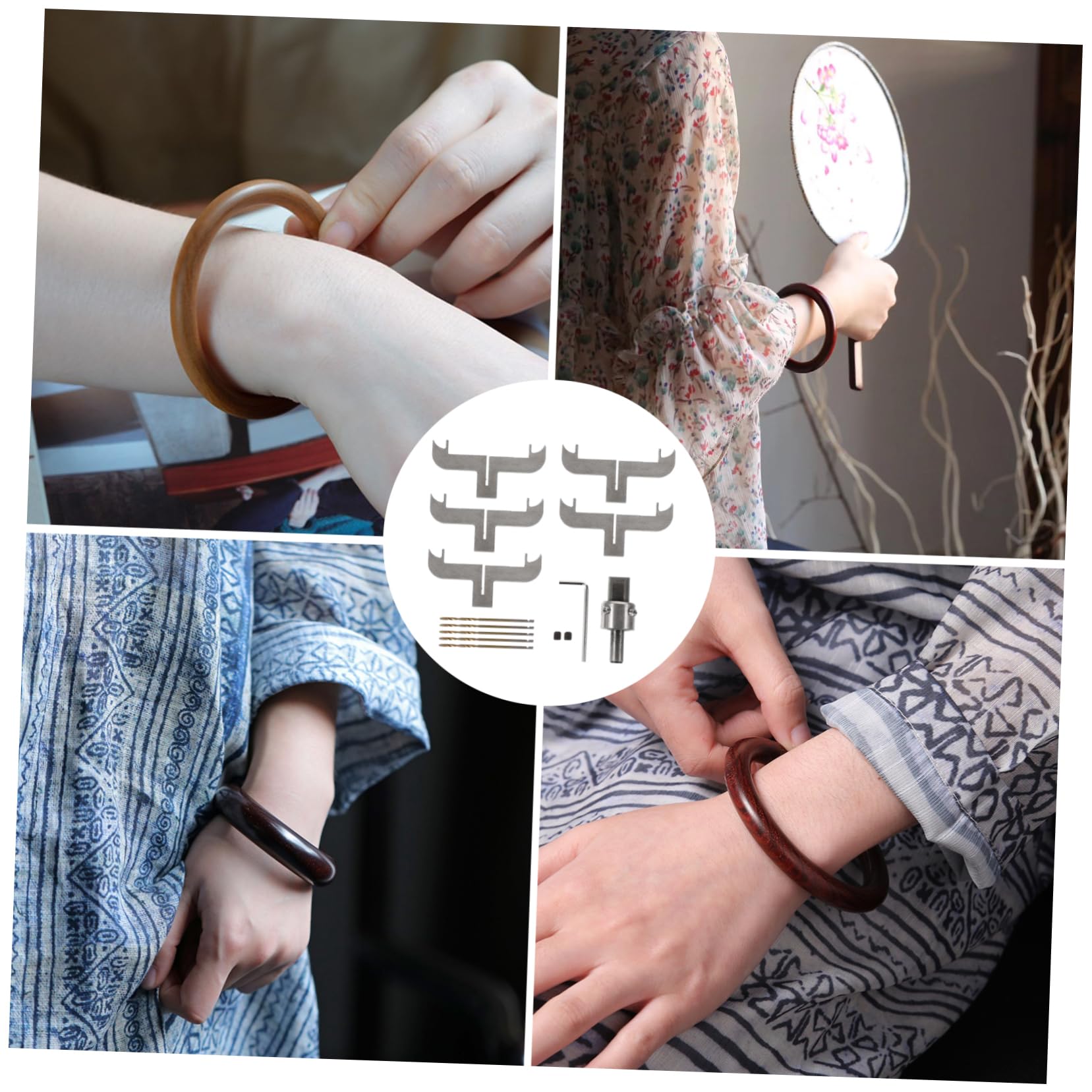ABOOFAN Set Punte per Metallo per Braccialetti in Legno, Acciaio ad Alta Durezza, per Tagliare Anelli e Creare Perline, Fai da Te