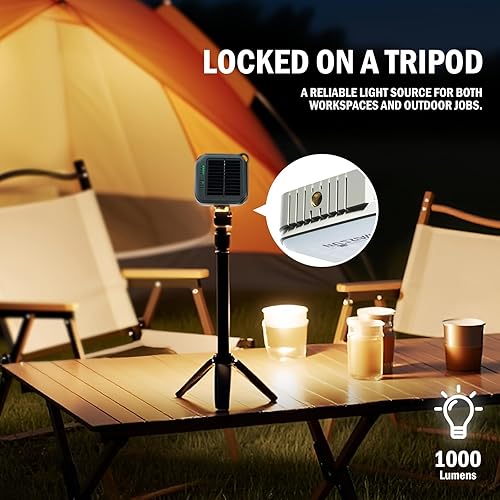 Miniatura 6 de WARSUN Linterna de camping recargable de 1000 lúmenes, luz LED portátil de 6000 mAh con carga solar, 4 temperaturas de color, 3 niveles de brillo,