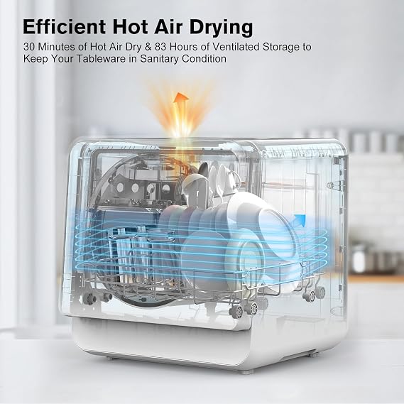 Table Top Dishwasher, Mini Countertop Dishwasher with 7 Program [Energy Class C]