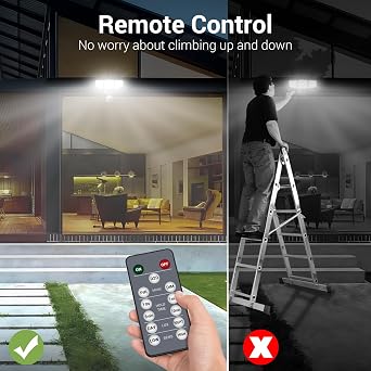 NOVOSTELLA D2D Security Lights Motion Sensor Outdoor with Remote & 20ft Tunable White LED Strip Light