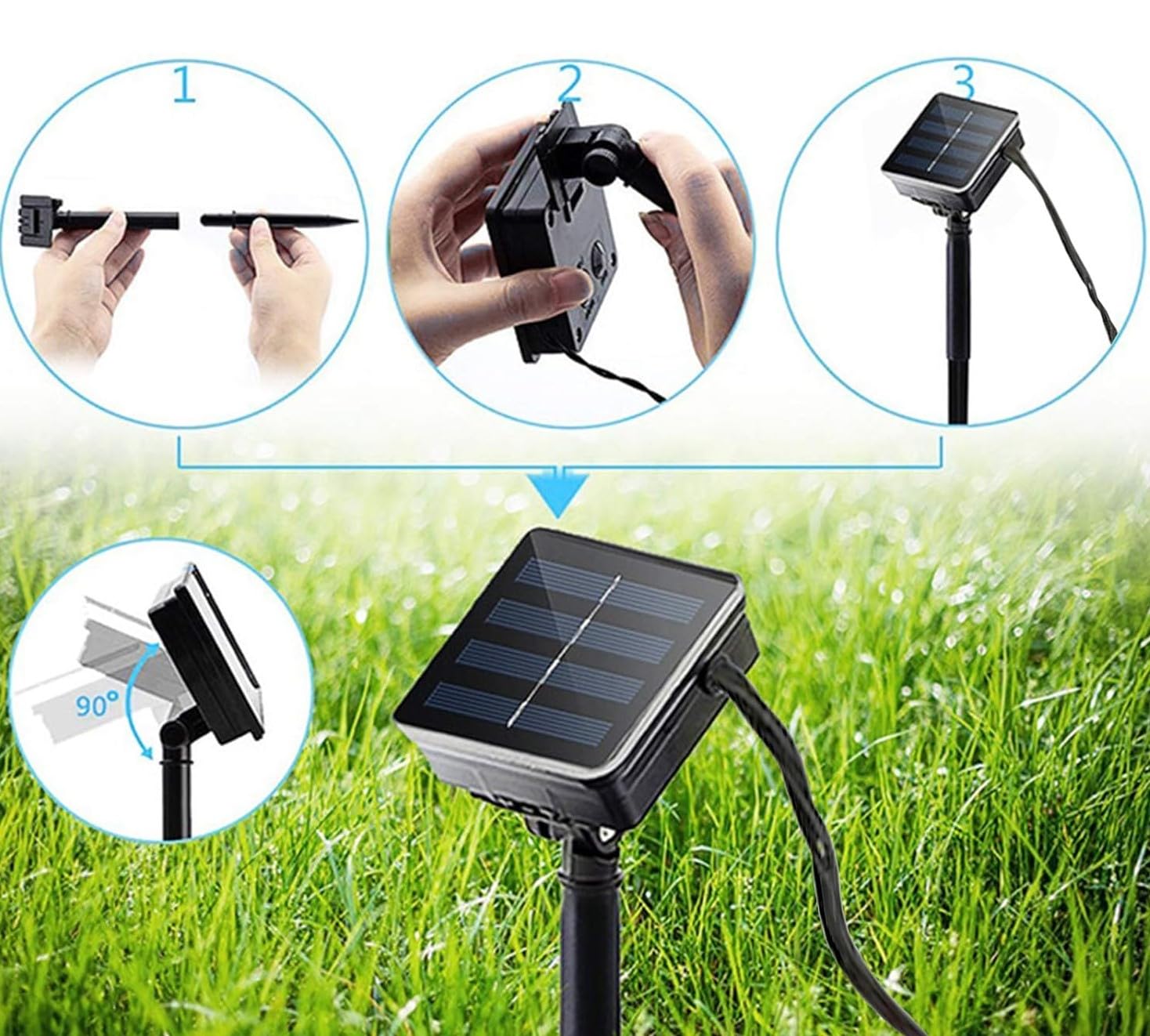 Esotec Solar Lichterkette Glühwürmchen – 24 LEDs, 4,5 M Gesamtlänge, Mit Erdspieß, Akku & 2 Beleuchtungsmodi, IP44