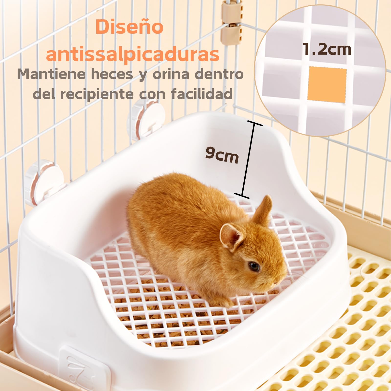 Esquinero Conejo, Mediano Inodoro de Plástico para Animales Pequeños Desmontable Arenero para Entrenador para Mascotas Conejos Cobayas Hámsters Chinchillas (Verde)