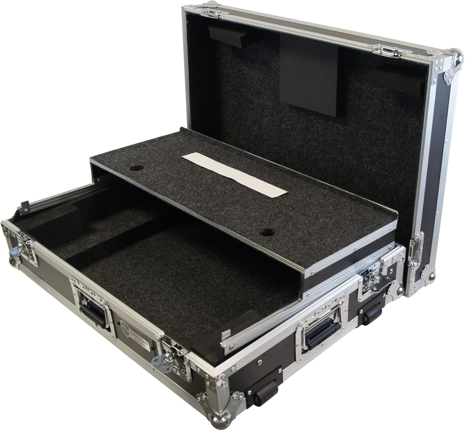 Harmony Audio HCXDJRX3WLT Flight Road DJ Custom Case fits Pioneer XDJ-RX3 Controller W/Wheels & Laptop Gliding Slide Shelf