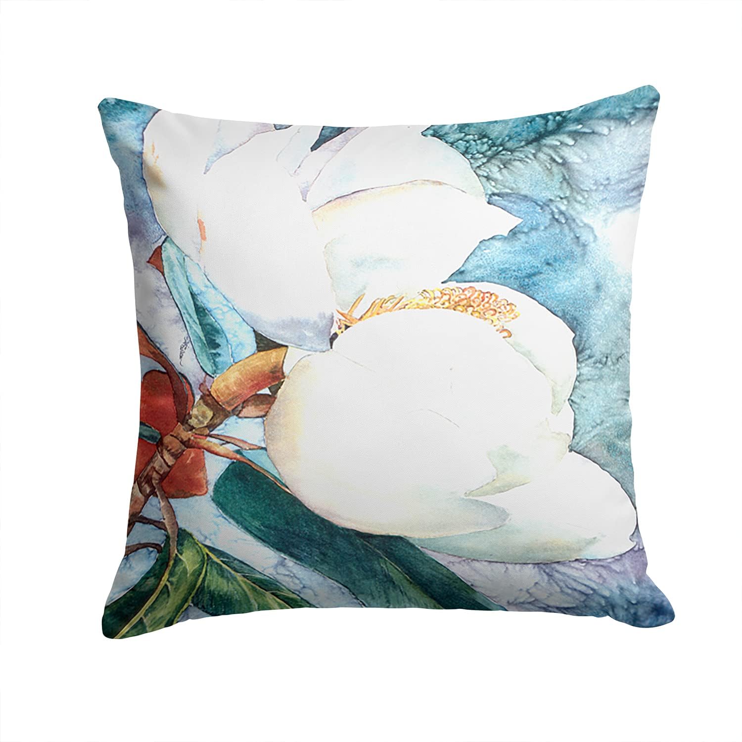 Caroline's Treasures 8001PW1414 Flower - Magnolia Fabric Decorative Pillow Machine Washable, Indoor Outdoor Decorative Pillow for Couch, Bed or Patio, 14Hx14W