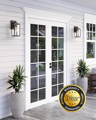 Miniatura 3 de VIANIS Luces de pared para exteriores, montaje en pared, farol marrón para porche, bronce aceitado resistente a la intemperie, luces para