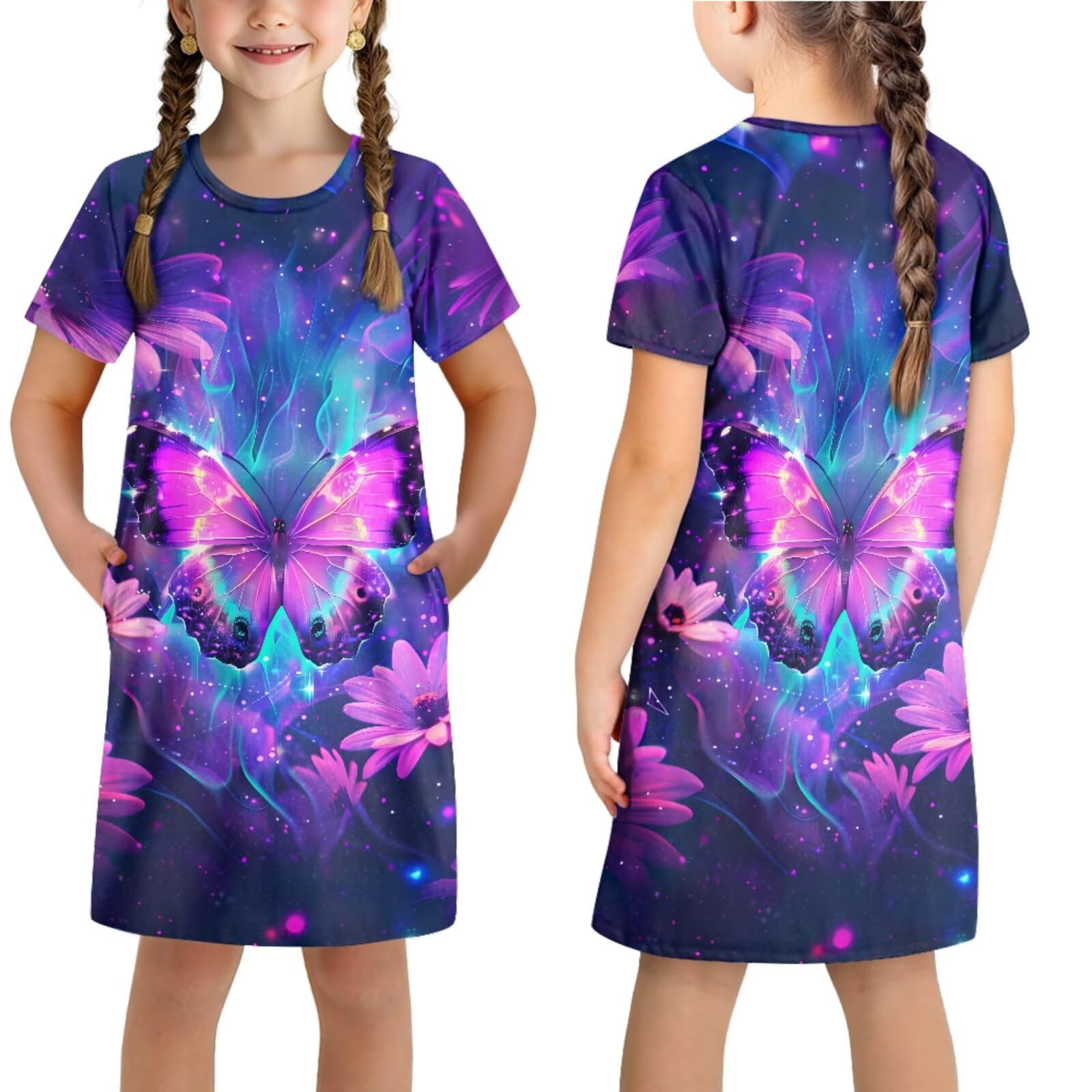 Chemise de nuit confortable à manches courtes pour fille de 3 à 14 ans