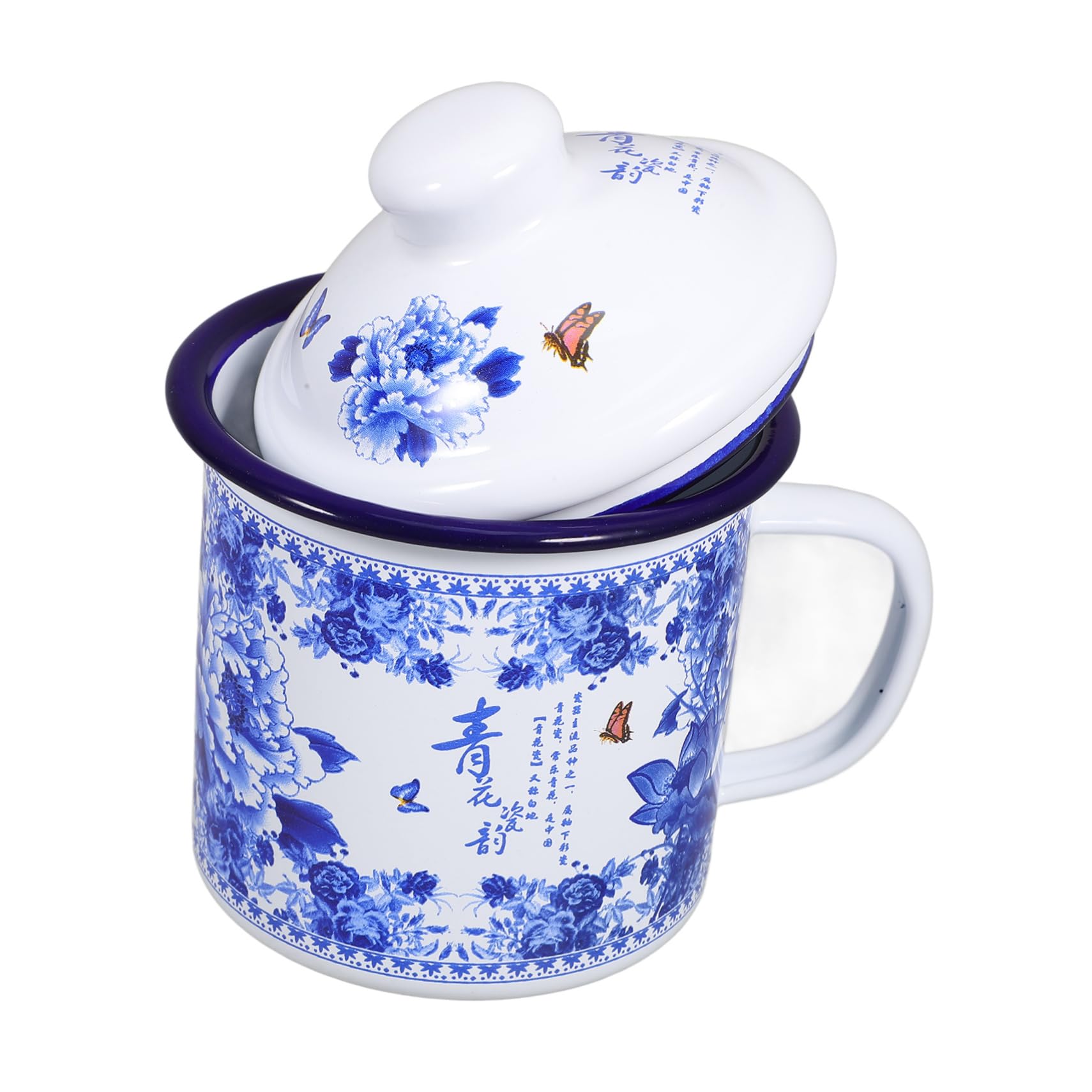 Gatuida 2stücke Tee Und Kaffeebecher Mit Deckel Aus Emaille Praktischer Trinkbecher Für Zuhause Büro Und Reisen Leicht Und Einfach Zu Reinigen Für Tee Und Kaffee
