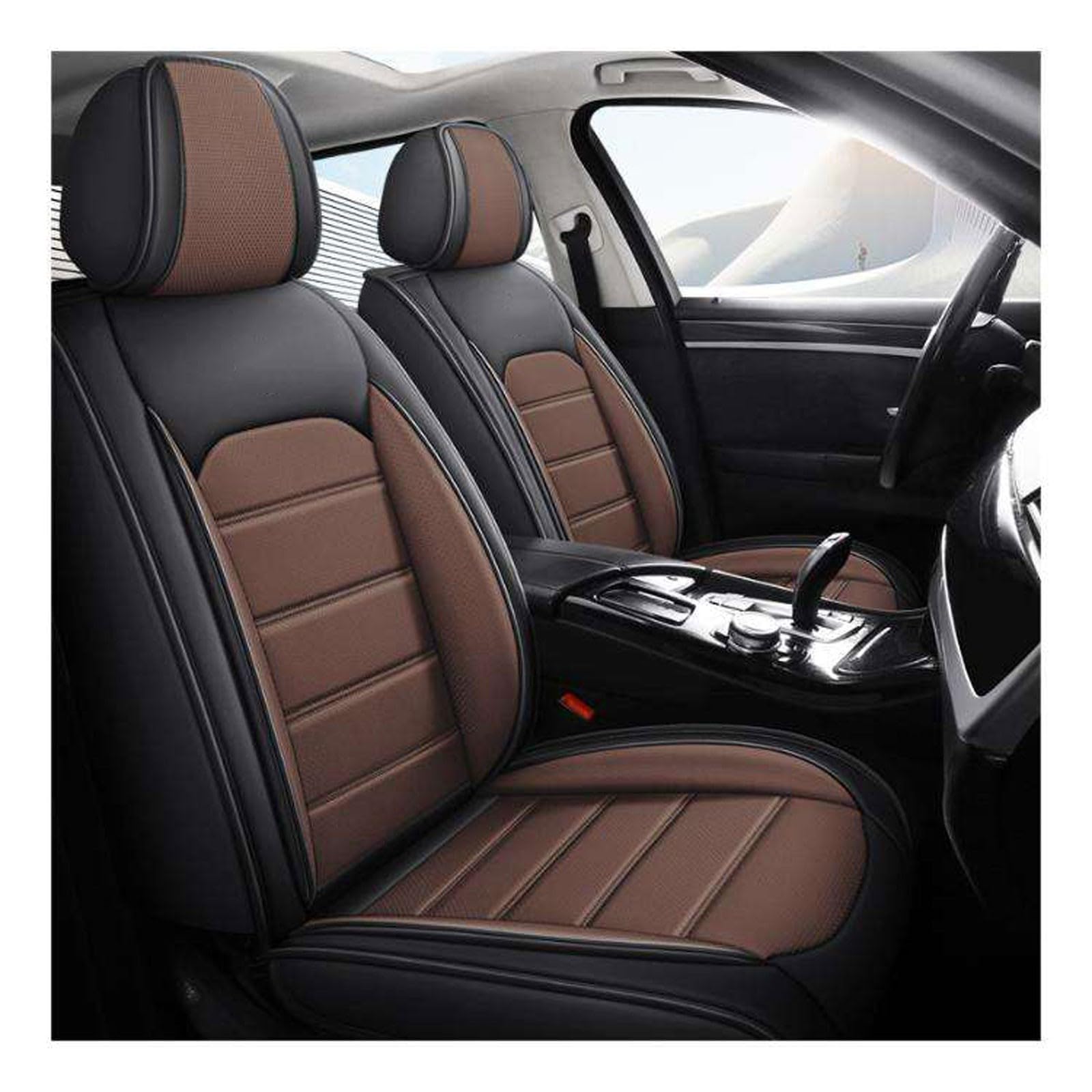 Funda Asiento Coche para Peugeot 5008 Juego Completo de Fundas Cuero Protectores Asiento Coche Delanteros y Traseros