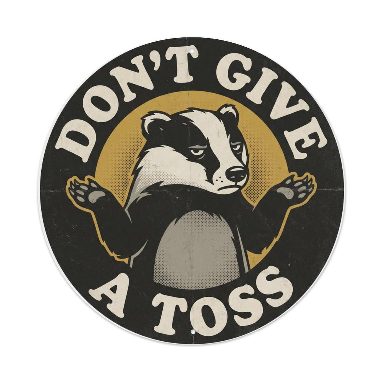 Vintage Badger Woodland Wildlife Toss Humor Outdoor Metal Tin Sign