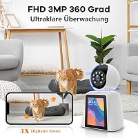 DIDseth 2K 3MP WiFi Beltéri Biztonsági Kamera 2,8" Kijelzővel - 360° Megfigyelés, Kétirányú Videóhívás, Mozgásérzékelés, Kisállat Kamera, Ok 4