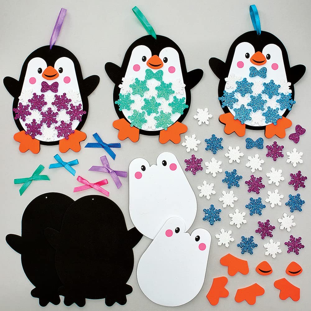 Kit Déco Ours Des Neiges à Colorier - 8 Kits En Mousse, 13 Cm, Activités Manuelles Enfants