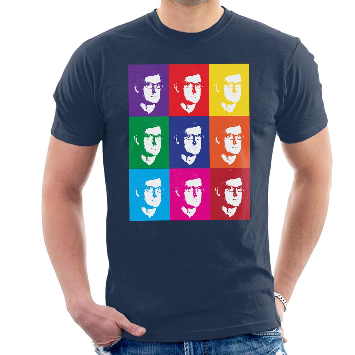 Cloud City 7 Men's Navy Blue Louis Theroux Andy Warhol T-Shirt