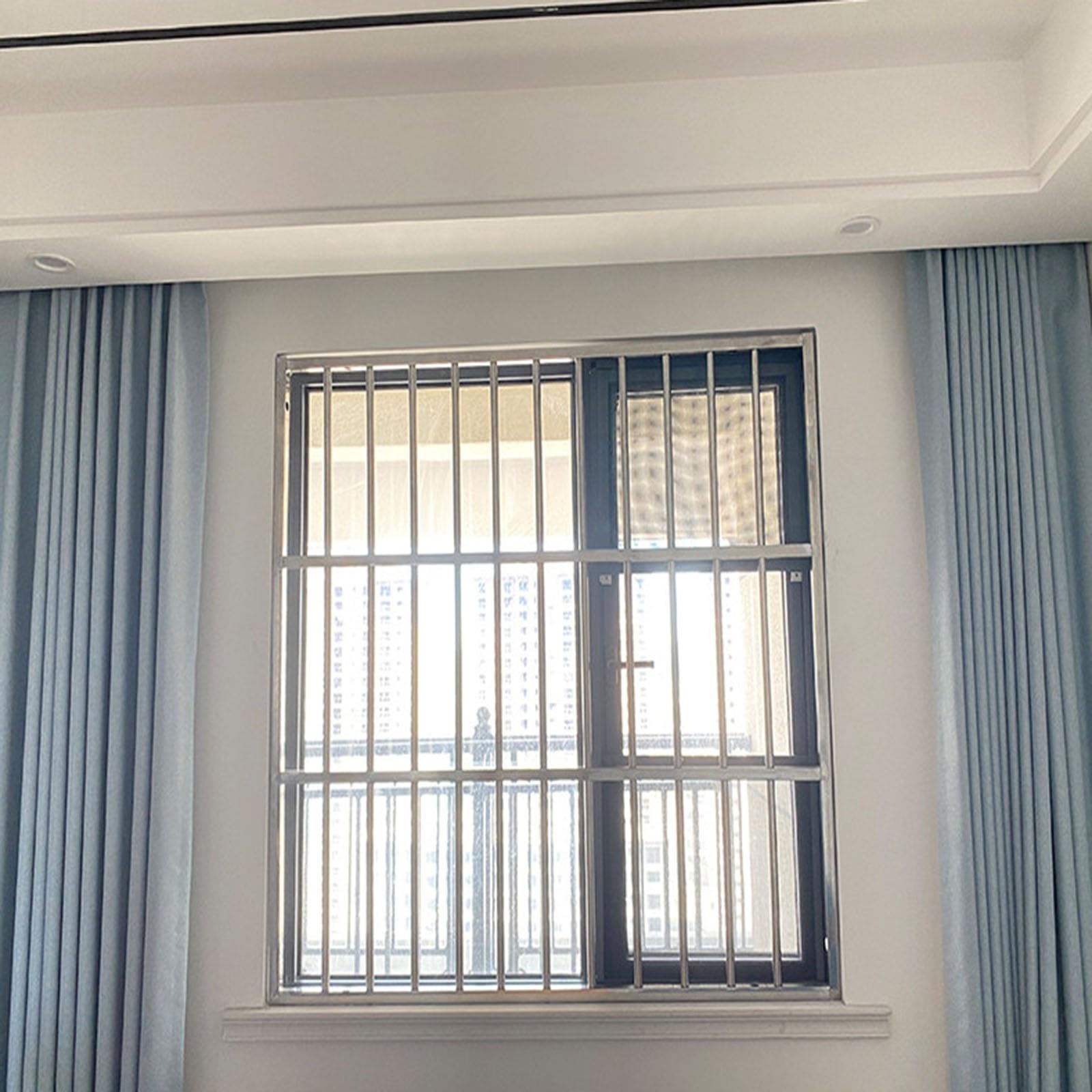Rejilla de Seguridad para Ventanas de Acero Inoxidable, Rejas para Ventanas Exteriores, Barras Antirrobo Personalizables para Planta Baja, Apartamentos y Balcones