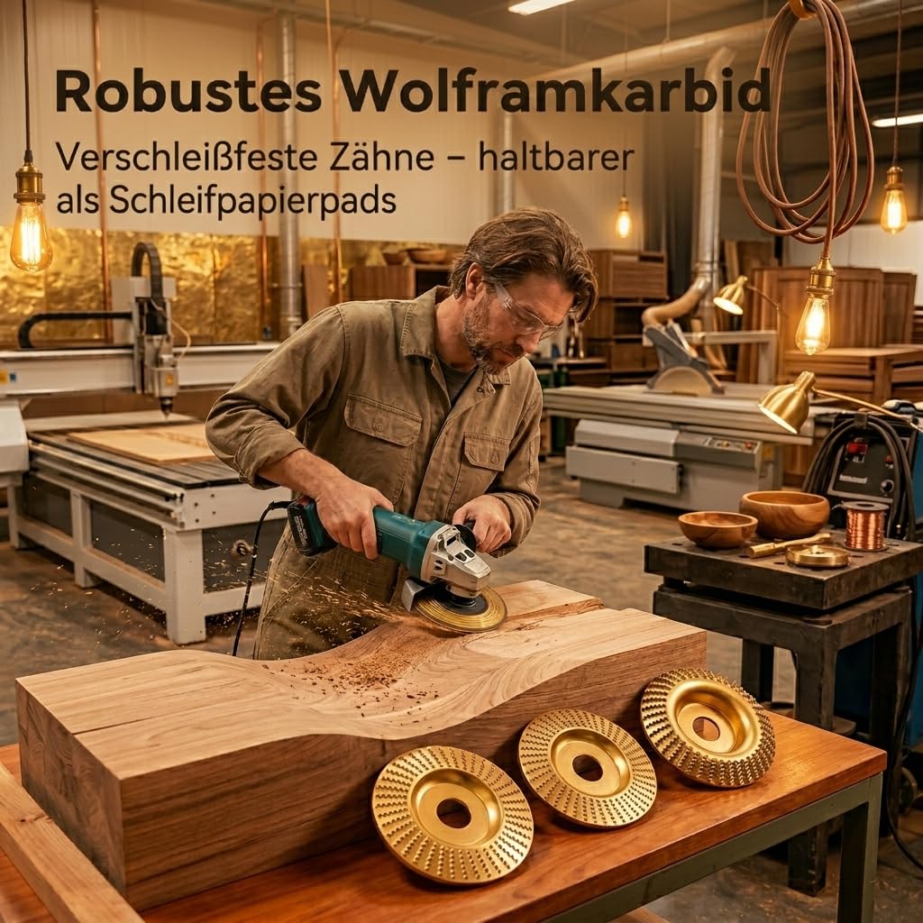 Wolframcarbid Schleifer,Holzschleifscheibe für Winkelschleifer,Schleifscheibe–Wolframkarbid-Rad,Holzbearbeitungswerkzeug für Winkelschleifer zum Formen,SchleifenundSchneiden,Schnitzen,Polieren (3pc)
