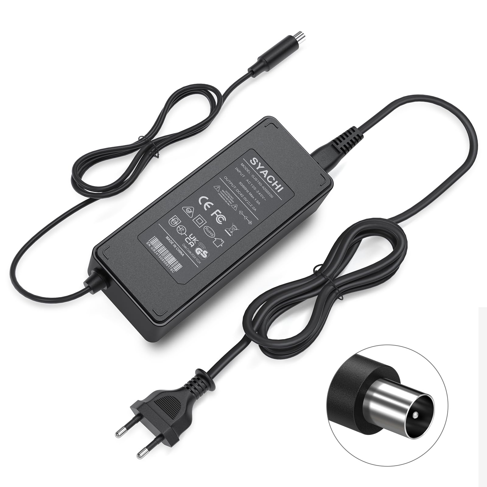 Chargeur Trottinette électrique 42V 2A – Compatible Xiaomi M365, Ninebot, Etc. Sécurité Intégrée, Voyant LED, Protection Surchauffe Et Court-circuit