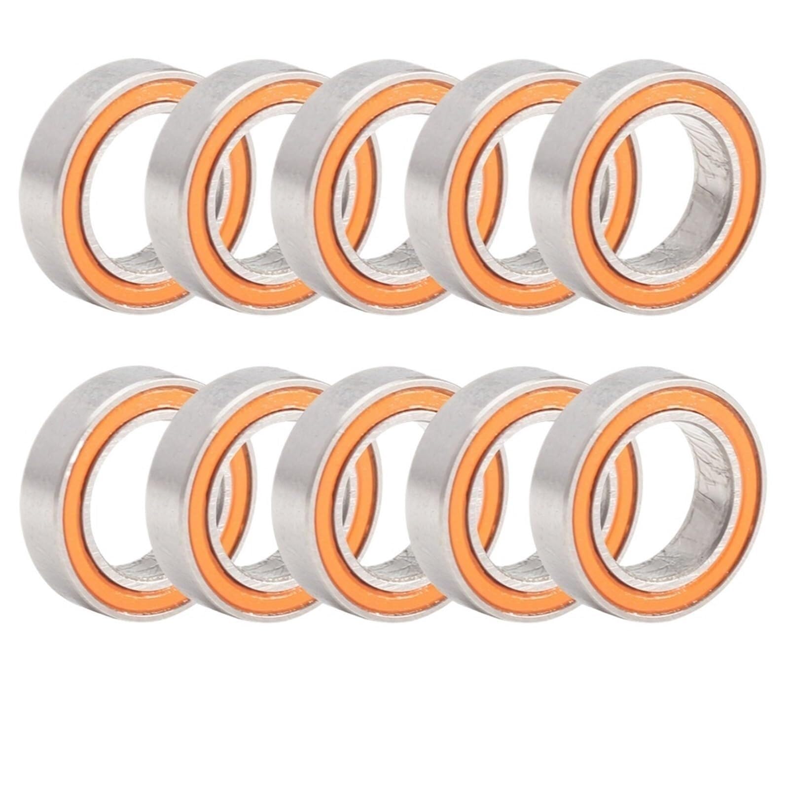 Bearing, MR117-2RS Bearing ABEC-3 10PCS 7x11x3 mm Miniature MR117RS Ball Bearings Orange Sealed MR117 2RS Wear Resistance