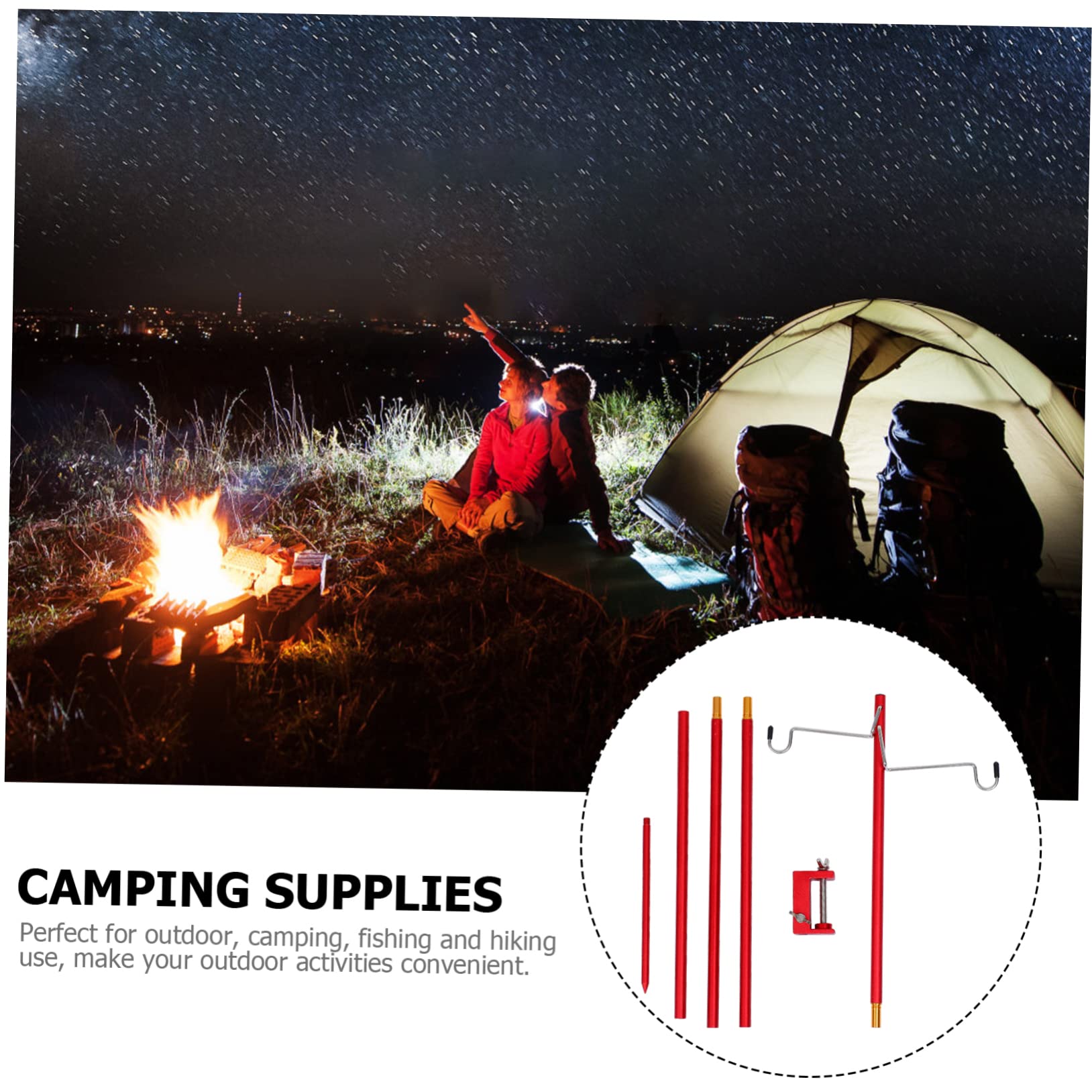 GALPADA Lantern Hanger Camping Light Bracket Portable Camping Table Tent Lights Aluminum Alloy Lamp Holder
