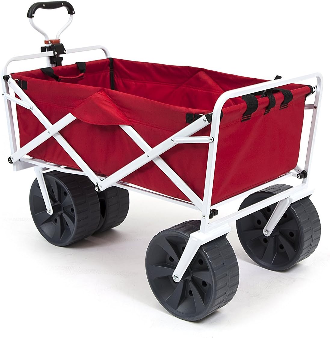 MEDA 40925 | Collapsible Folding Outdoor Utility Wagon Cart (Red/White)
