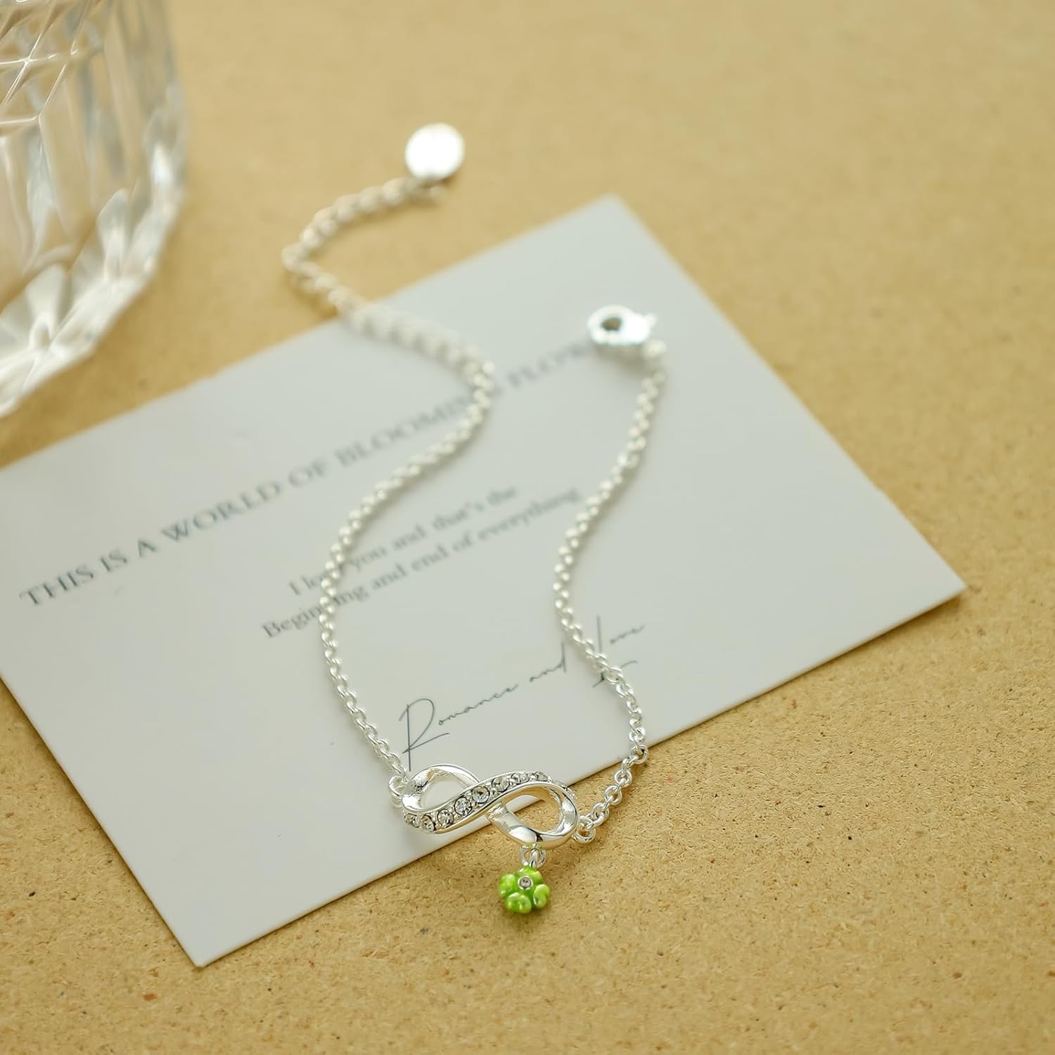 Infinity Lucky Clover Bracelet for Women - Handmade Adjustable 925 Silver Plated Enamel Jewelry, Christmas Birthday Back to School Gift for Daughter Mom Wife Sister Graduation Gift - Image 8