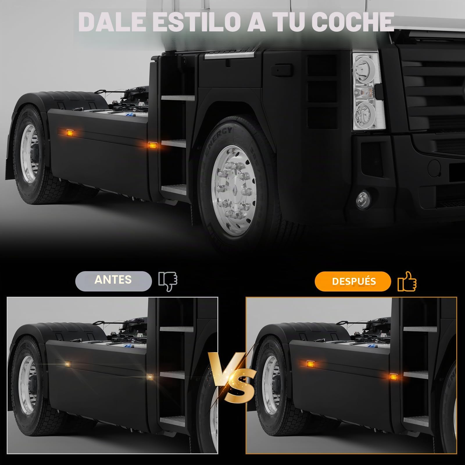 6 Piezas intermitente laterales LED para Fiat Ducato Citroen Relay Peugeot Boxer Trucks Magnum Midliner Midlum Premium 2 VOLVO FE FL II, Luce Intermitente Lateral
