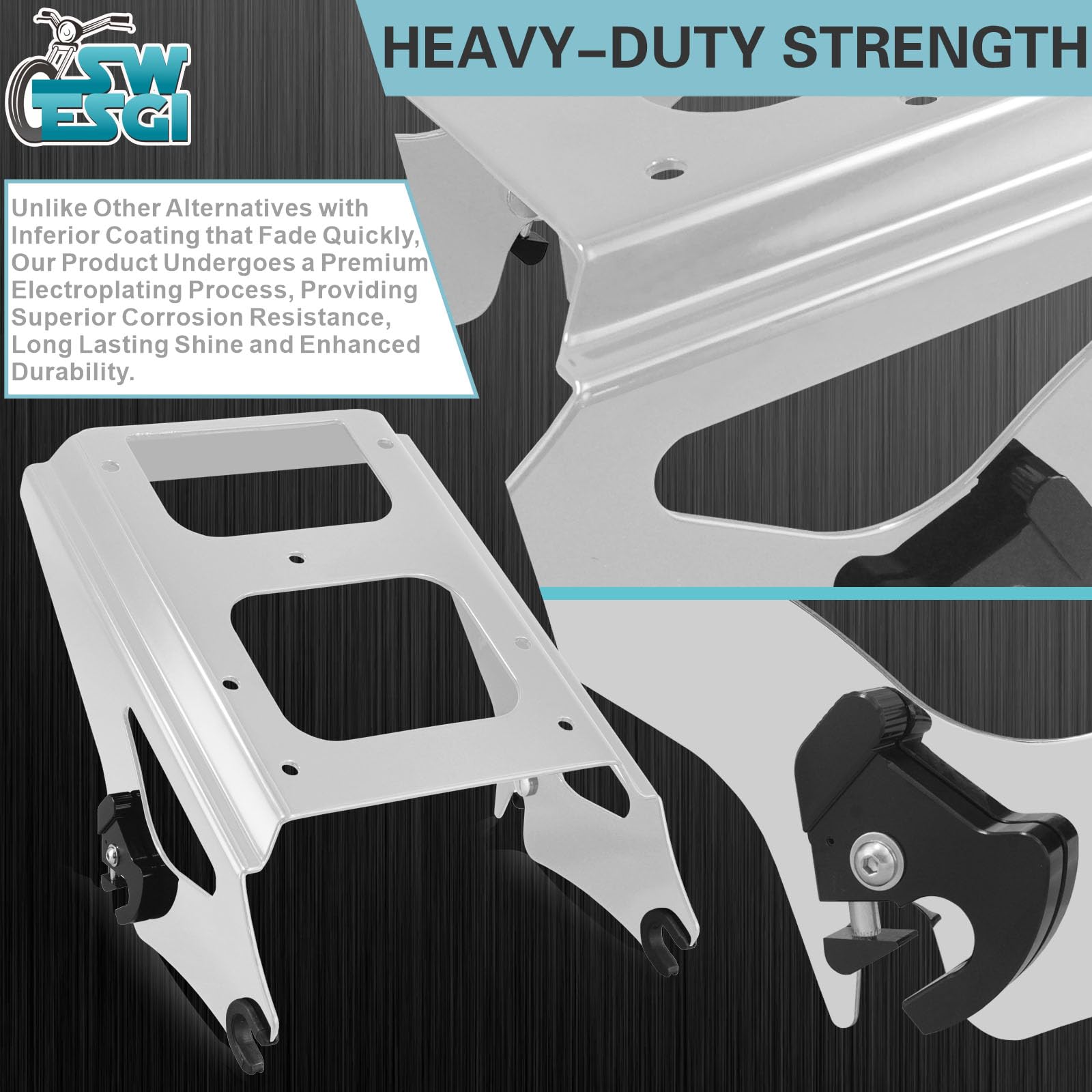 Soporte de Montaje Desmontable de Dos Unidades Tour Pak 09-13 2-Up Tour Pack Compatible con Harley Davidson Touring Street Glide Road King Road Glide Electra Glide (2009-2013 Rack Chrome)