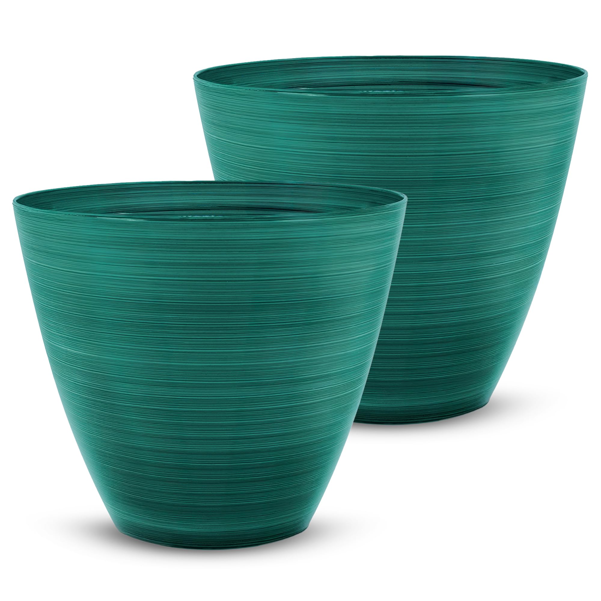 SG Traders Plastic Plant Pots Flower Pot with Drainage Holes, Garden Planters for Outdoor, Plant Containers for Home, Stylish Glossy Design Garden Flower Pots, Set of 2, 25cm,30cm Outdoor planter pot