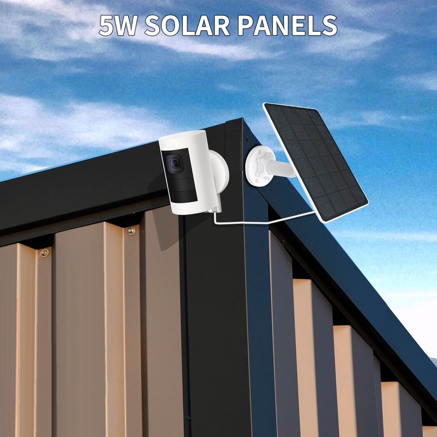 2-Pack 5W 6V Solar Panel for Ring Camera, Solar Charger Compatible with Spotlight Cam Plus/Pro(Battery), Stick Up Cam/Pro Spotlight Battery, 13FT Cable with Ring Barrel Adapter to USB-C