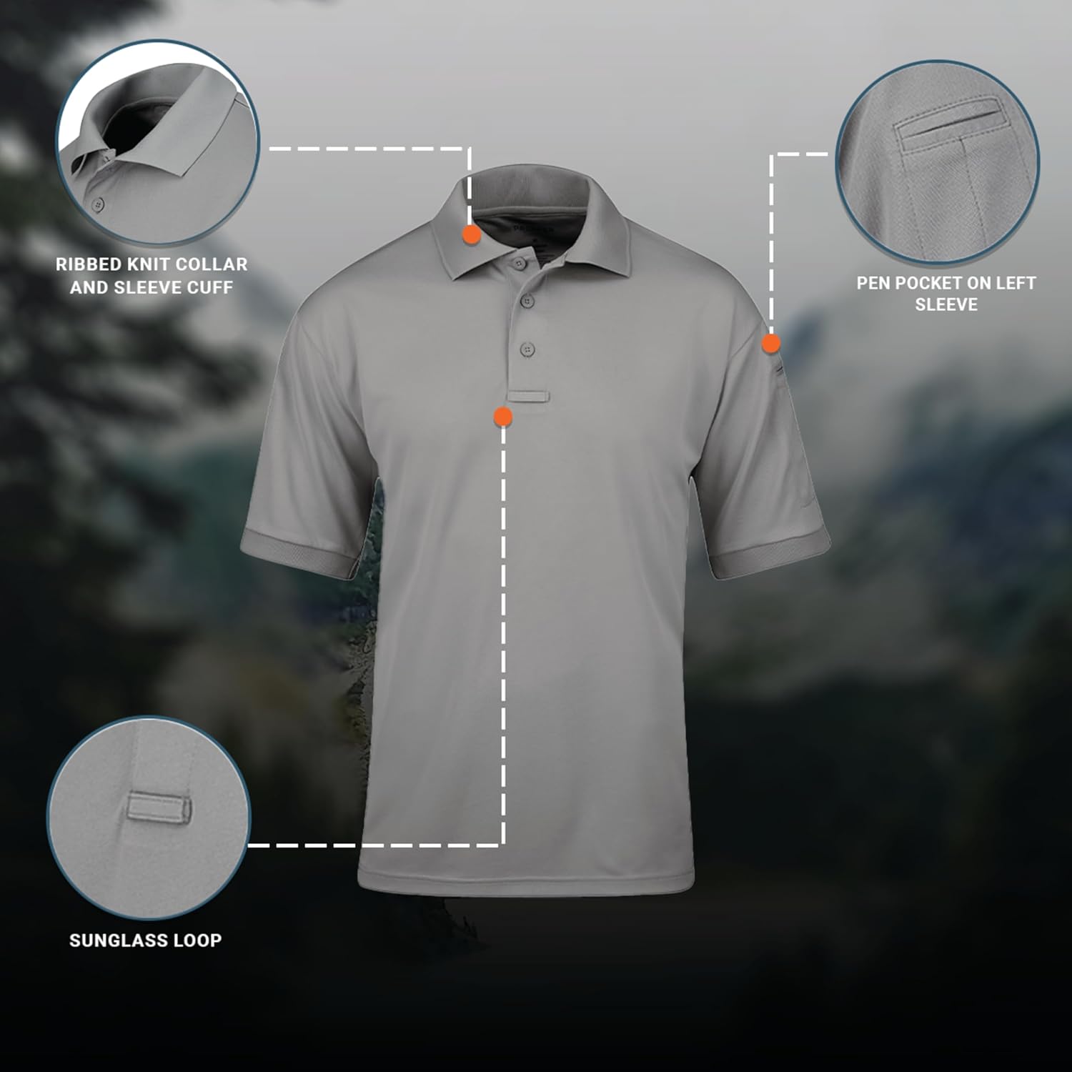 Propper Men's Short Sleeve Polo, Moisture-Wicking Polo Shirt, Short Sleeve Shirt for Work