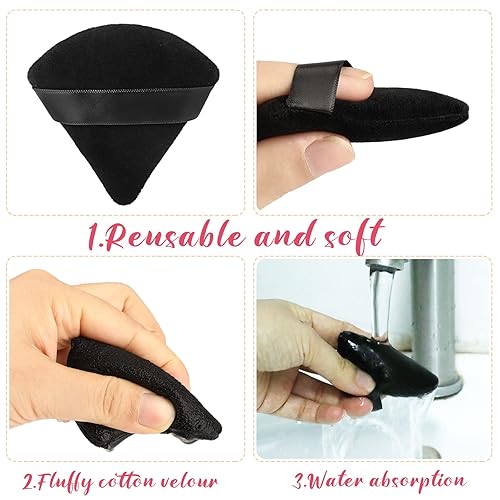 Miniatura 6 de 6 esponjas de maquillaje triangular, esponja de maquillaje suave para polvo mineral suelto, polvo corporal, esponja de maquillaje cosmético de