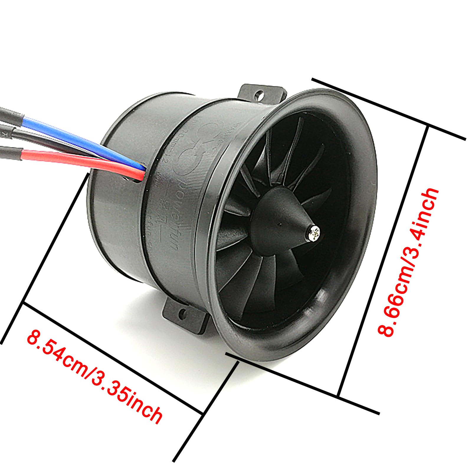 ApisQueen 70MM EDF 6S 2300KV 2240G Thrust Belt 12 Blades Electric Ducted Fan with 80A ESC for Aircraft Model Aircraft Jet Enging
