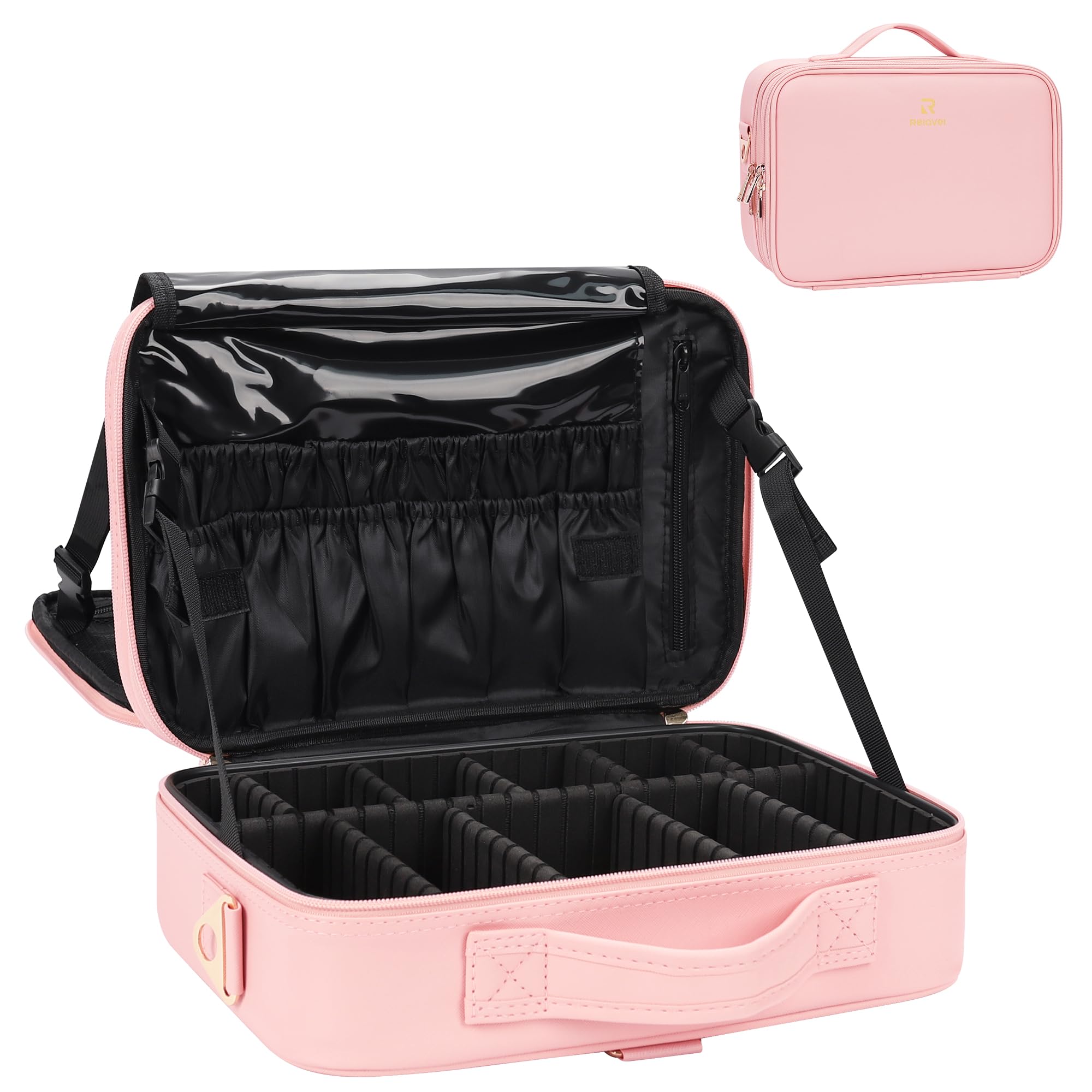 Relavel Rolling Makeup Case, Makeup Backpack Professional Makeup Artist Train Case