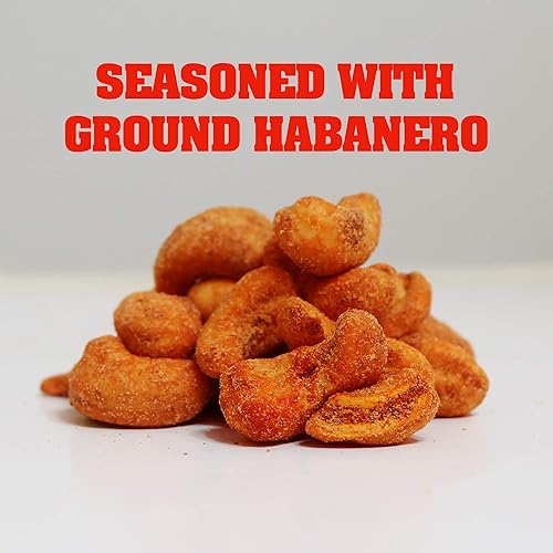 Miniatura 3 de ASSKICKIN' Anacardos picantes y picantes tostados, nueces picantes con sabor a habanero, lata resellable de 6 onzas, aperitivos picantes perfectos