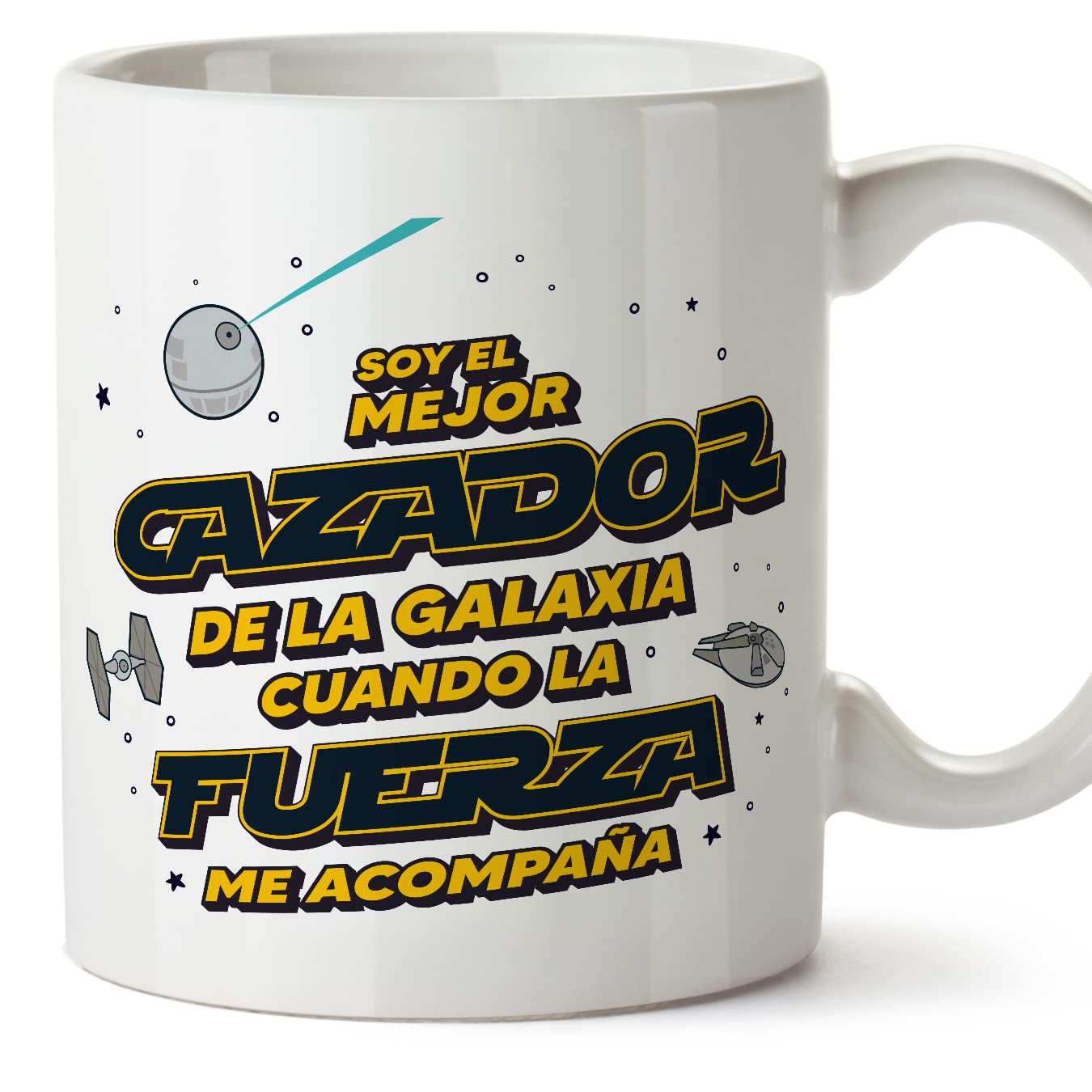 MUGFFINS Tazas para JEFE hombre - En Español - Mejor de la Galaxia Cuando Fuerza me Acompaña - 11 oz / 330 ml - Regalo original y divertido — view 519