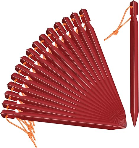 Miniatura 1 de Grassman Paquete de 16 estacas para tienda de campaña, estacas de aluminio 7075, clavijas de tierra ligeras y resistentes, estacas de metal