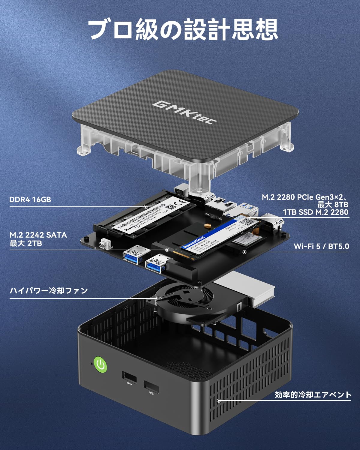 Amazon.co.jp: GMKtec Mini PC, G3S Mini PC, Mini PC, 16GB + 512GB